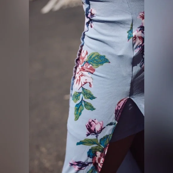 Free People Carmel Midi Dress - Blue Floral - Picture 3 of 11